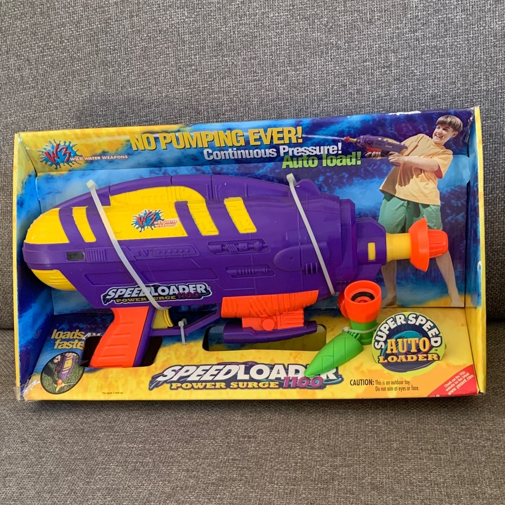 Vintage 1998 W3 Super Speedloader Power Surge 1100 Water Squirt Toy